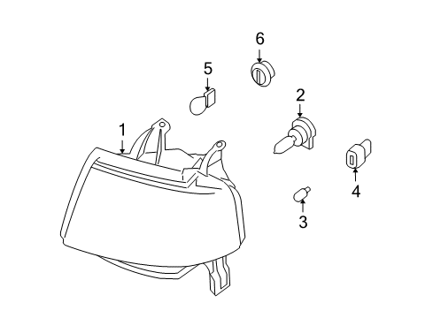 2006 Ford Freestyle Headlamp Components Diagram