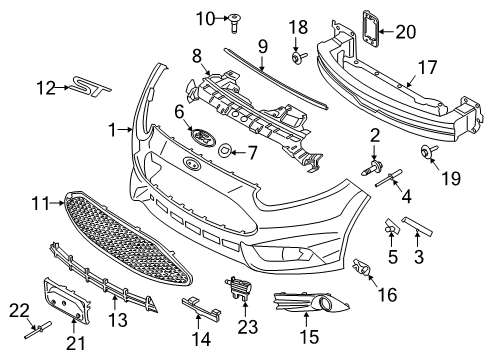 2015 Ford Fiesta Bumper & Components - Front Diagram 3 - Thumbnail