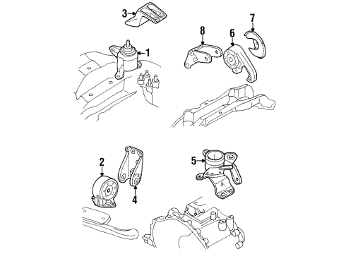 2001 Mercury Cougar Engine & Trans Mounting Diagram 2 - Thumbnail
