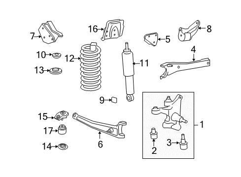 2009 Ford F-250 Super Duty Front Suspension Components Diagram 3 - Thumbnail