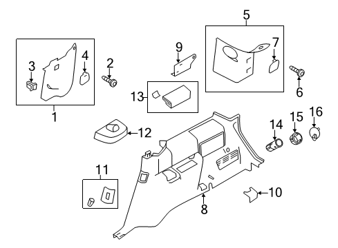 2013 Ford Flex Interior Trim - Quarter Panels Diagram 2 - Thumbnail
