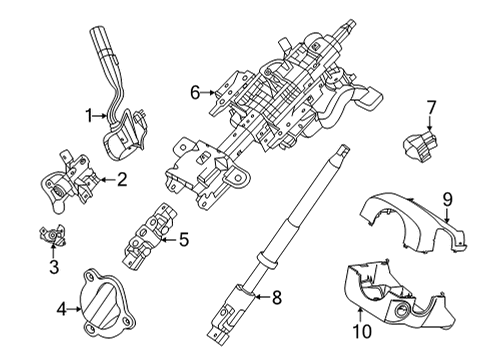 2025 Ford E-350 Super Duty Shroud, Switches & Levers Diagram