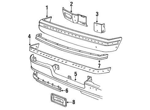 1989 Ford F-250 Bumper & Components - Front Diagram