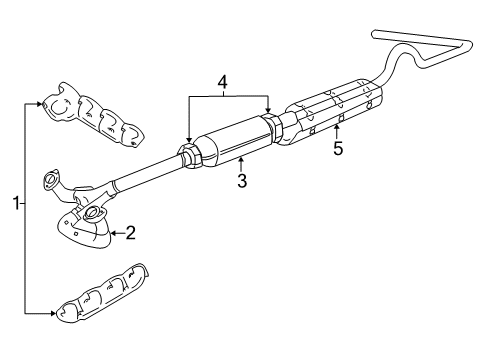 1995 Ford E-350 Econoline Exhaust System Diagram 2 - Thumbnail