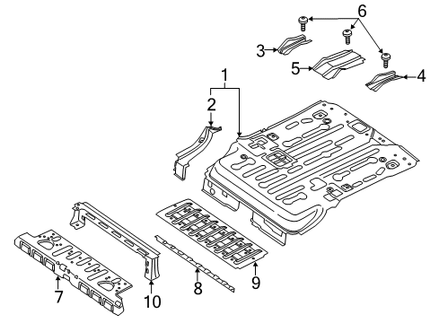2017 Ford Transit Connect Rear Floor & Rails Diagram 2 - Thumbnail