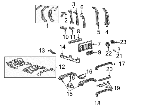 1999 Ford F-350 Super Duty Back Panel Diagram 2 - Thumbnail