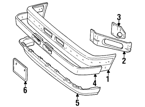 1989 Ford Bronco II Bumper & Components - Front Diagram