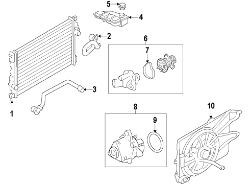 2018 Ford Escape Radiator & Components Diagram 6 - Thumbnail