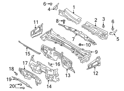 2019 Ford Ranger Cab Cowl Diagram