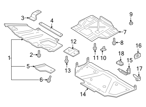 2023 Ford F-150 Skid Plate Diagram for ML3Z-5D032-F