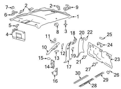 2012 Ford F-150 Access Cover, Charcoal/Gray, Center Diagram for 9L3Z-15234B76-FA