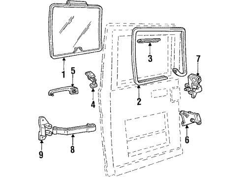 1989 Ford E-150 Econoline Lock & Hardware Diagram 2 - Thumbnail