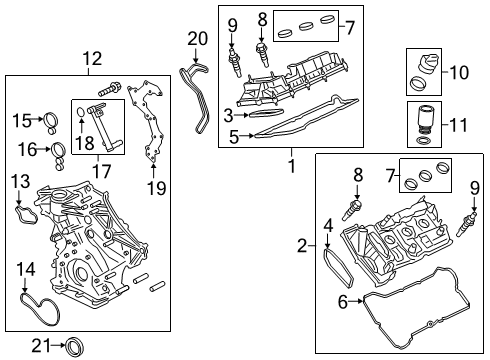 2020 Ford F-150 Valve Cover Bolt Diagram for HL3Z-00812-B