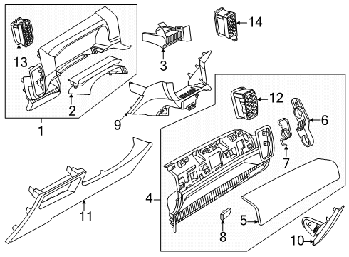 2024 Ford Ranger Instrument Panel Components Diagram