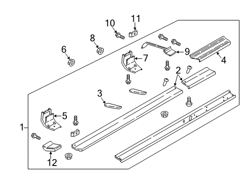 2017 Ford F-350 Super Duty Running Board Diagram 3 - Thumbnail