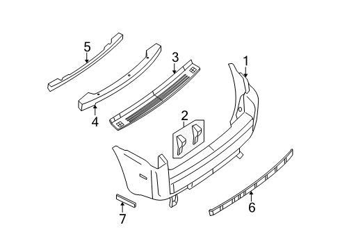 2006 Mercury Mariner Bumper & Components - Rear Diagram 2 - Thumbnail