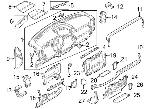 2025 Ford F-250 Super Duty Instrument Panel Components Diagram 3 - Thumbnail
