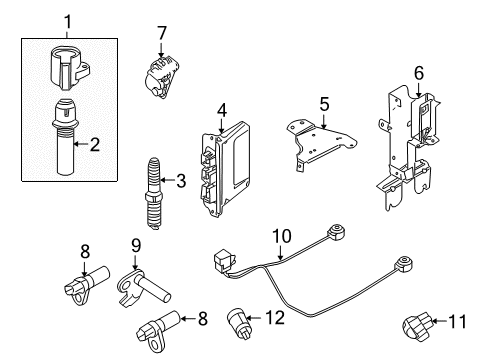 2008 Ford Mustang Spark Plug Diagram for PZK-1F-X