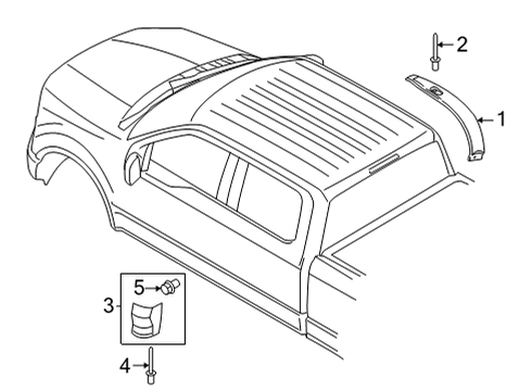 2024 Ford F-150 Exterior Trim - Cab Diagram 3 - Thumbnail
