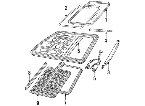 1992 Mercury Sable Sunroof Diagram 2 - Thumbnail