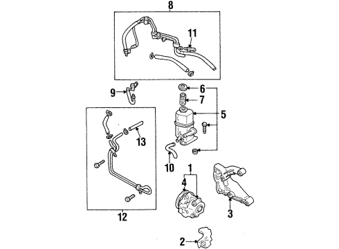 1999 Ford Escort P/S Pump & Hoses Diagram