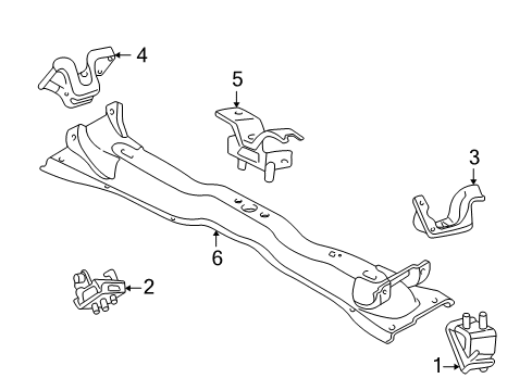 2004 Lincoln Aviator Engine & Trans Mounting Diagram
