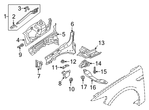 2017 Lincoln Continental Crossmember Nut Diagram for -W713528-S442