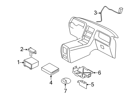 2003 Lincoln Navigator Amplifier, Rear Passenger Side Diagram for 2L1Z-18K891-AB
