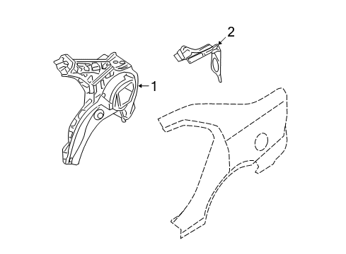 2011 Ford Fusion Inner Structure - Quarter Panel Diagram 2 - Thumbnail