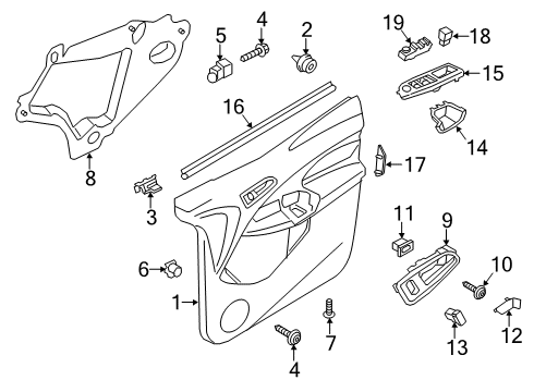 2019 Ford Transit Connect Interior Trim - Front Door Diagram