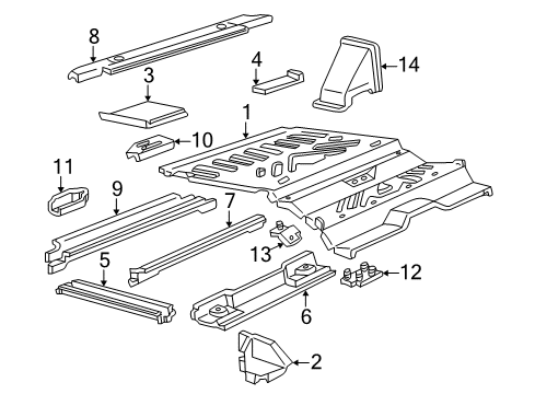 2001 Ford Explorer Sport Crossmember, Rear Diagram for F1TZ-78102A24-A