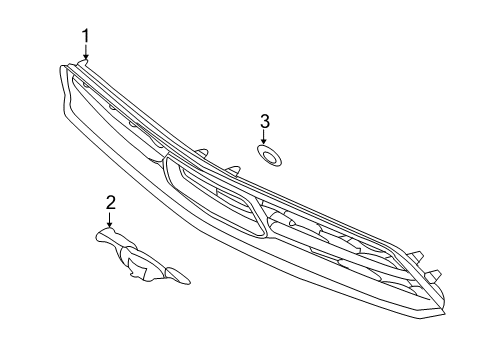 2010 Ford Mustang Grille & Components Diagram 2 - Thumbnail