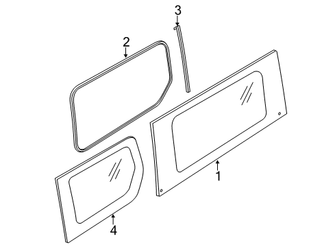 2016 Ford Transit Connect Glass - Side Panel Diagram 6 - Thumbnail