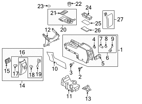 2009 Ford Edge Power Outlet, Rear Driver Side Diagram for 7T4Z-19N236-AA