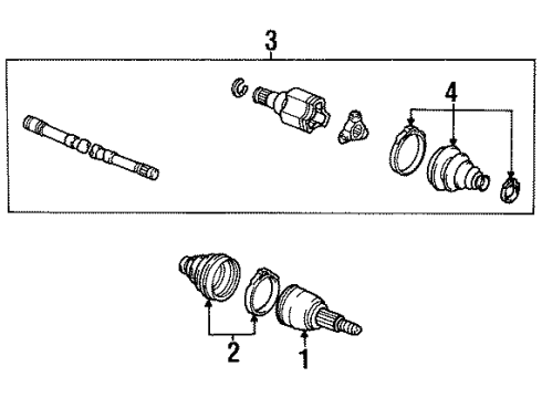 1995 Lincoln Continental Axle Shaft - Front Diagram