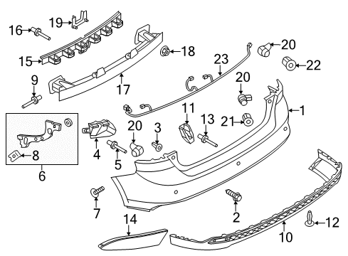 2012 Ford Focus Bumper & Components - Rear Diagram 3 - Thumbnail