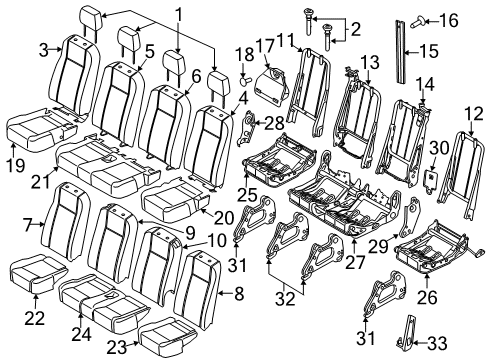 2021 Ford Transit-350 Frame And Spring - Rear Seat Cushion Diagram for CK4Z-9963160-AS