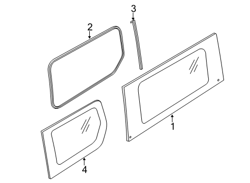 2019 Ford Transit Connect Glass - Side Panel Diagram 7 - Thumbnail