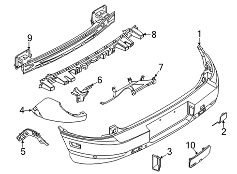 2024 Ford Bronco Sport Bumper & Components - Rear Diagram