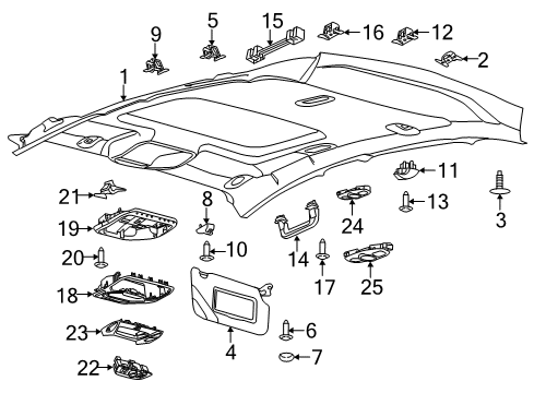 2013 Ford Focus Reading Lamp Assy, Rear Diagram for BM5Z-13776-FE