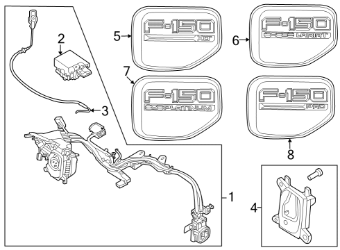 2024 Ford F-150 Lightning Fender & Components Diagram 3 - Thumbnail