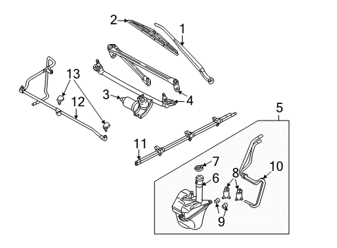 2006 Ford Escape Wiper & Washer Components Diagram 3 - Thumbnail