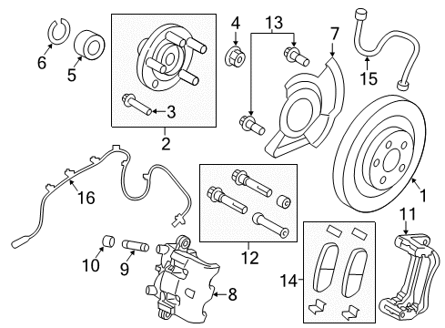 2013 Lincoln MKX ABS Sensor, Front Passenger Side Diagram for DT4Z-2C204-AB