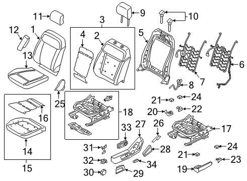 2023 Ford Ranger Adjust Knob, Camel, Front Driver Side Diagram for KB5Z-14711-AA