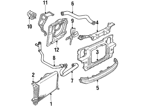 1984 Mercury Topaz Radiator Diagram for E73Z8005A