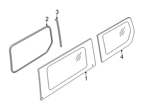 2019 Ford Transit Connect Glass - Side Panel Diagram 3 - Thumbnail