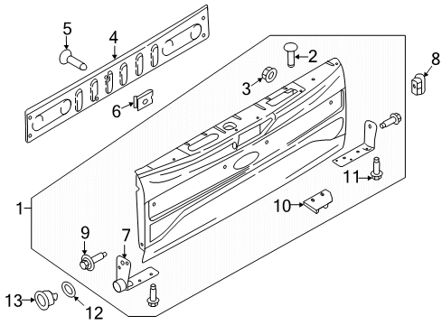 2018 Ford F-350 Super Duty Tail Gate Diagram 2 - Thumbnail