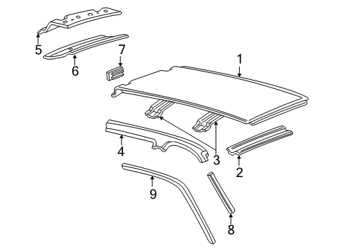 2001 Ford Expedition Roof & Components Diagram