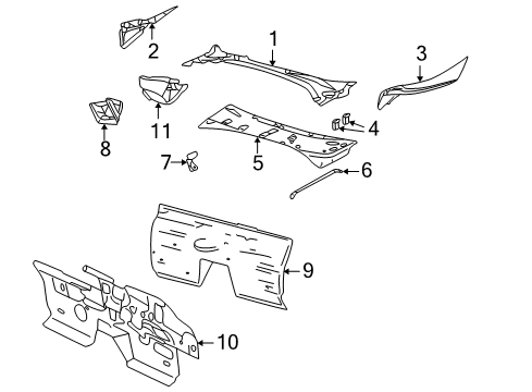 2005 Ford Thunderbird Cowl Diagram