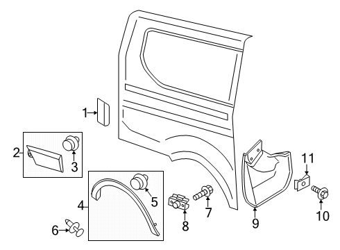 2024 Ford Transit-350 HD Exterior Trim - Side Panel Diagram 6 - Thumbnail